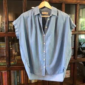 Boxy Denim Button Down Shirt